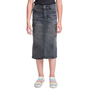 YMI Jeans Girls Denim Long Cargo Clean Hem Skirt