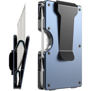 Men Card holder wallet with Money Clip, Credit Card Holder Carbon Fiber Matte, Minimalist Wallet for Men, Slim RFID Wallet