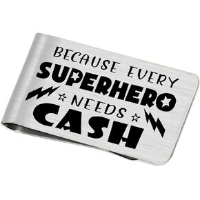 Alotozo Small Men's Slim Money Clip - Stainless Steel Money Clip for Men - Minimalism Front Pocket Wallet Clip in Kuwait