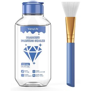VansyLife Diamond Painting Sealer, Diamond Painting Glue with Soft Bristle Brush, Keep Fixed and Shiny for Diamond Paintings, 5D Diamond Art Accessories and Tools Kit (125mL)