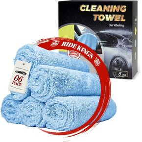 Microfiber Car Wash Cleaning Towel for Clean Car, Extra Soft,Reusable and Durable,Absorbent, Lints-Free,Interior Micro Fiber Rags,16in x 16in - 6 Packs Grey
