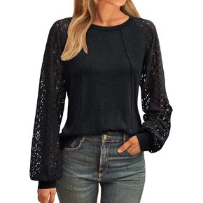 AUTOMET Womens Long Sleeve Shirts Casual Tops Dressy Outfits Fall Fashion Blouses Lace Clothes Y2k 2024
