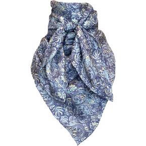 وايومنغ تريدرز XL Wild Rag 42" كاليكو #8 وشاح حريري أزرق