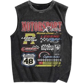 SOLY HUX Men's Vintage Graphic Tank Tops Summer Beach Sleeveless Tanks Vest Streetwear Shirts