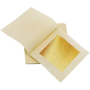 Edible Gold Leaf, 24K Gold and Pure Silver Leaf Foil Sheets Set, 1.7'' Gold and 2.3'' Silver Foil for Cake Decoration, Coffee, Chocolates and Gilding Arts Craft (Each 10 Sheets)