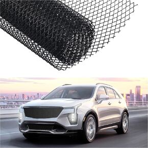 Rhombic Hole Car Grill Mesh Shielding Gravel Grille Guard,40"X13" Grill Inserts Mesh Trimmable Desired Shape,Universal Front Bumper Grill Replacement for Spoiler Bumper Car Decor (4x8 mm)