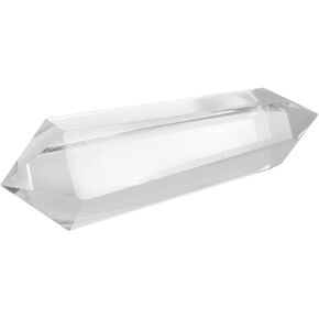 Rockcloud Rock Quartz Healing Crystal Double Terminated Point Faceted Prism Reiki Stone Figurine