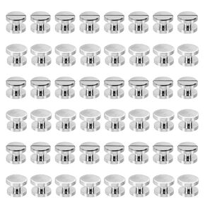 PATIKIL M4x4mm Chicago Screws, 50 Sets Brass Chicago Screw Slotted Binding Post Screw Rivets for Leather Belt Scrapbook Photo Albums, Silvery