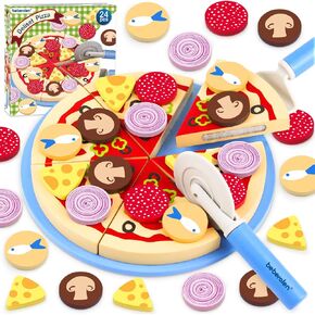 Wooden Cookie Play Food Set for Kids Kitchen Accessories Food Toys for Toddlers 1-3 Pretend Play Slice and Bake Gift for 3 4 5 Years Old Girls and Boys Toddler Learning Toys