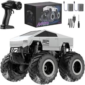 Cybertruck RC Car Kids Toys for Ages 5+, Remote Control Waterproofing Monster Truck, Amphibious 4WD All Terrain Off-Road Pickup, 1:16 Scale, 2.4GHZ Vehicles, Boys 2025 Christmas Kids Birthday Gift