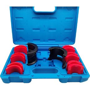 Motorcycle Fork Seal Driver Set with Interchangeable Adaptors, 6 x adaptors: 35-36mm, 40-41mm, 42-43mm, 45-46mm, 47-48mm, 49-50mm.