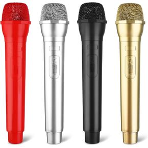 4-in-1 Colorful Microphone Props - Stage Mic Simulators for Boys & Girls, Perfect for Costume Parties & Speech Practice