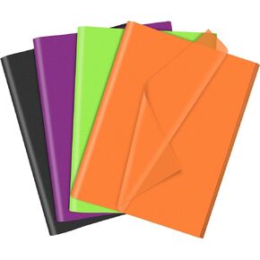 120 Sheets Halloween Tissue Paper for Gift Wrapping, 4 Colors Halloween Wrapping Paper for Gift Bags for Birthday Party Wedding Baby Shower DIY Craft, 20 × 14Inch