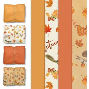 NICROHOME 24 Sheets Gold Orange Fall Colored Tissue Paper, Yellow Autumn Thanksgiving Wrapping Paper for Pumpkin Gift Bags Packaging Crafts Wedding Baby Bridal Shower Birthday Decorations（15 x 20Inch）