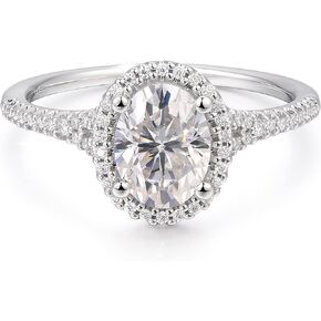 14k Solid Gold 1.5 Carat Oval Cut D Color Hola Moissanite Engagement Rings for Women