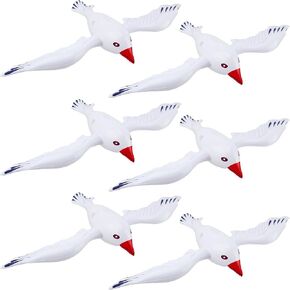 8 Pcs Large Inflatable Seagull White Blow Up Seagulls Jumbo Flying Seagull Toy for Hawaiian Luau Summer Beach Pool Party Decoration Supplies