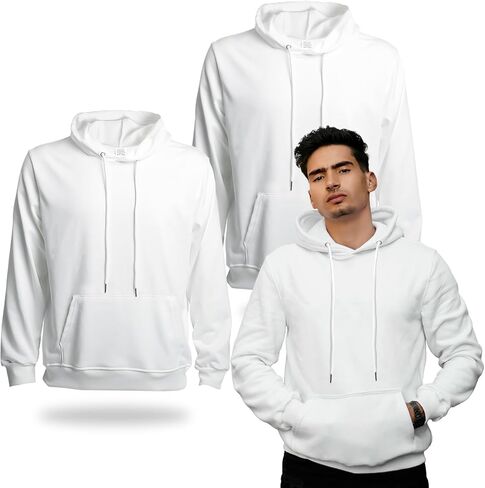 2 Pack Polyester Adult Hoodies for Sublimation White Blank Hooded Sweatshirt in Saudi Arabia