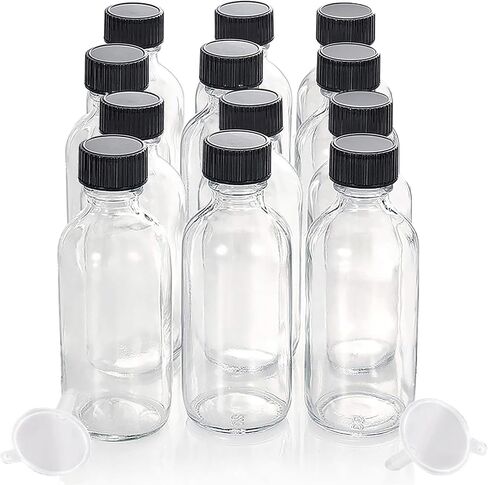 6 Pack Shot Bottles with Caps, 2 oz Glass Jars with Lids, Ginger Shots Bottles, Mini Glass Bottles or Decorative Bottles for Ginger, Vanilla Extract, Cinnamon, Honey, Cayenne, Wellness Shot, Hot Sauce in Kuwait