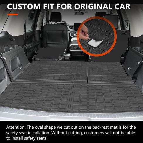 powoq Trunk Mat Compatible with 2018-2024 Ford Expedition/Lincoln Navigator 3rd Backrest Mat Replacement for 2018-2024 Ford Expedition Accessories(Trunk Mat+3rd Row Backrest Mat) in Kuwait