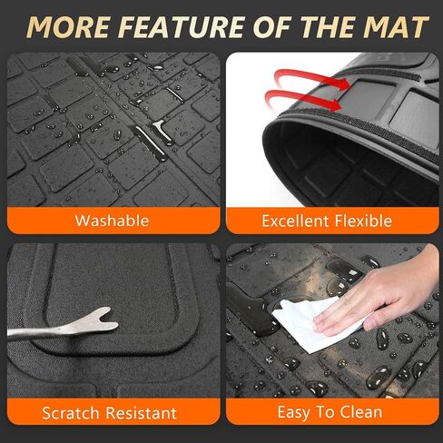 powoq Trunk Mat Compatible with 2018-2024 Ford Expedition/Lincoln Navigator 3rd Backrest Mat Replacement for 2018-2024 Ford Expedition Accessories(Trunk Mat+3rd Row Backrest Mat) in Kuwait
