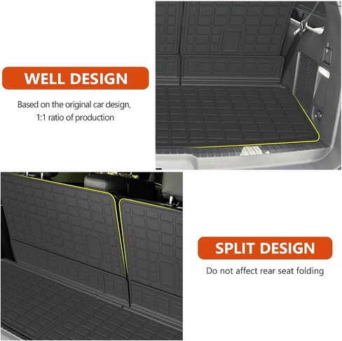 powoq Trunk Mat Compatible with 2018-2024 Ford Expedition/Lincoln Navigator 3rd Backrest Mat Replacement for 2018-2024 Ford Expedition Accessories(Trunk Mat+3rd Row Backrest Mat) in Kuwait