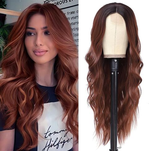 Black Wig Long Wavy Wigs for Women 4x1 Lace Hairline Wigs Upgraded Protein Fiber 26 Inch Curly Wave Natural Looking Hair Replacement Wigs Cosplay Costume Halloween Wig in Saudi Arabia