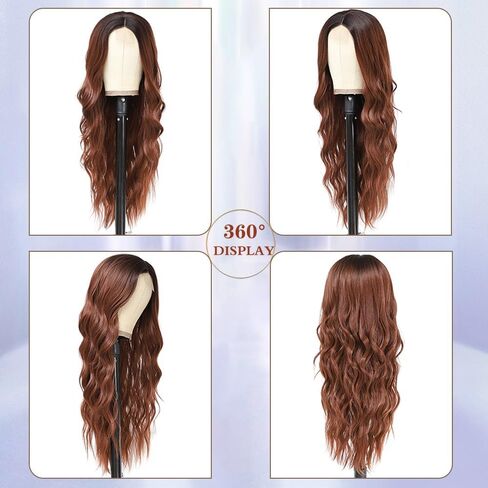 Black Wig Long Wavy Wigs for Women 4x1 Lace Hairline Wigs Upgraded Protein Fiber 26 Inch Curly Wave Natural Looking Hair Replacement Wigs Cosplay Costume Halloween Wig in Saudi Arabia