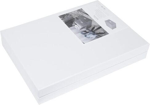 Bigso Katia Collapsible Storage Box | Photo Storage Box with Labelframe for Identification | Simple Assembly without Tools | Decorative Storage Boxes with Lids | 11.3″ x 15.4″ x 6.4″ | 2 Pack | White in Saudi Arabia