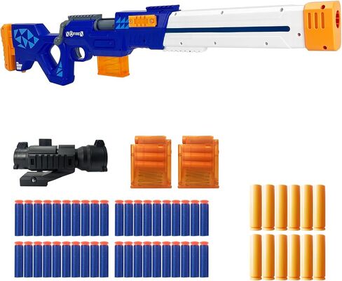 Toy Gun Pull Bolted Foam Blasters Soft Bullet Technological Cartoon Jumping Empty Shell Design with Scope 12 Shell 40 Soft Darts 2 Magazines for Boys Girls Teen Adults Indoor Outdoor Play in Saudi Arabia