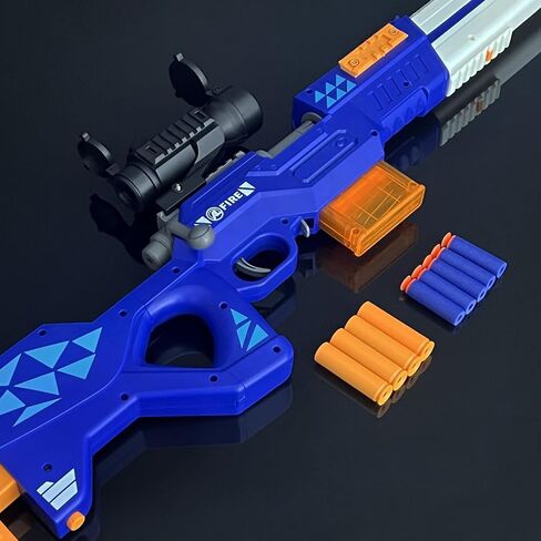 Toy Gun Pull Bolted Foam Blasters Soft Bullet Technological Cartoon Jumping Empty Shell Design with Scope 12 Shell 40 Soft Darts 2 Magazines for Boys Girls Teen Adults Indoor Outdoor Play in Saudi Arabia