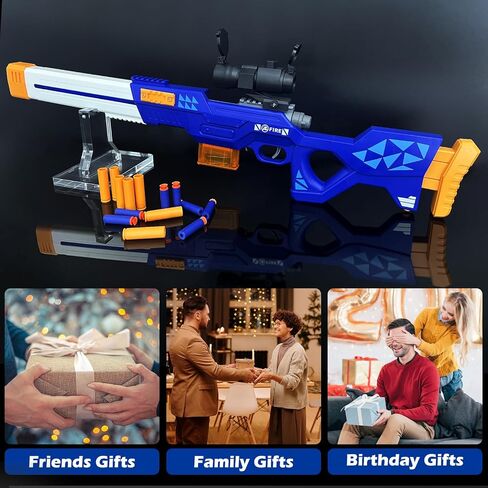 Toy Gun Pull Bolted Foam Blasters Soft Bullet Technological Cartoon Jumping Empty Shell Design with Scope 12 Shell 40 Soft Darts 2 Magazines for Boys Girls Teen Adults Indoor Outdoor Play in Saudi Arabia