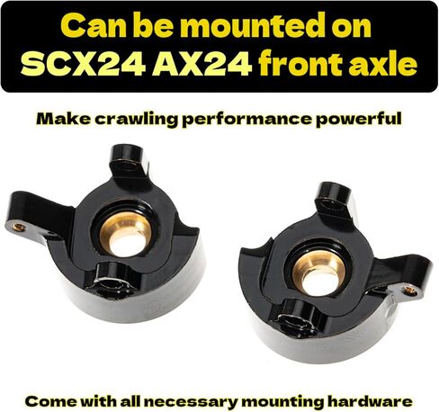 RampCrab Brass Steering Knuckles RC Counterweights for 1/24 RC Crawler Axial SCX24 AX24 Upgrades Parts, Black Coating, 28g in Kuwait
