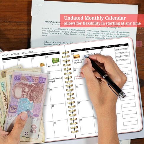 Undated Monthly Budget Planner - 12 Month Budget Book With Expense & Bill Tracker, Money Budgeting Notebook To Effectively Manage Your Finances - Green in Saudi Arabia