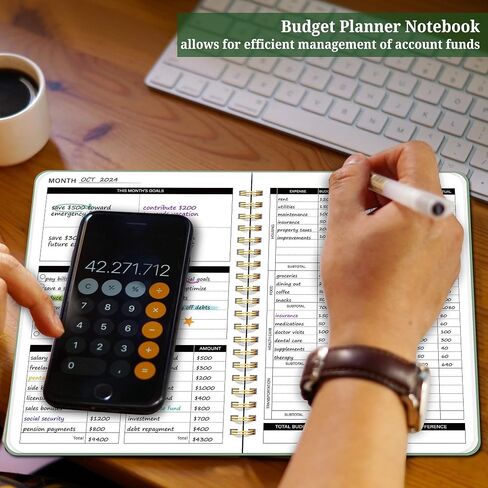 Undated Monthly Budget Planner - 12 Month Budget Book With Expense & Bill Tracker, Money Budgeting Notebook To Effectively Manage Your Finances - Green in Saudi Arabia