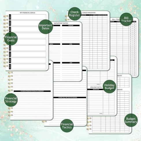 Undated Monthly Budget Planner - 12 Month Budget Book With Expense & Bill Tracker, Money Budgeting Notebook To Effectively Manage Your Finances - Green in Saudi Arabia