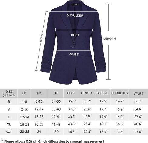 MINTLIMIT Women's Casual Blazer 3/4 Ruched Sleeve Open Front Button Work Office Blazer Jackets with Pockets in Saudi Arabia
