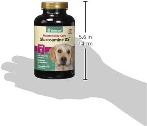 NaturVet Glucosamine DS Plus Level 2 Moderate, Joint Care Support Supplement for Dogs and Cats, Soft Chews, Made in The USA, 120 Count in Kuwait