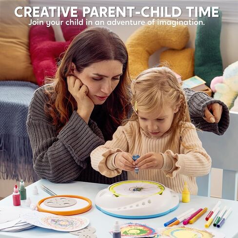 Klever Kits Paint Spin Art للأطفال، طقم الآلة، الفنون والحرف اليدوية للبنين والبنات، مجموعة هدايا فنية للأطفال من عمر 6 إلى 9 سنوات، مجموعات ألعاب الرسم الدوار للأولاد والبنات in Kuwait