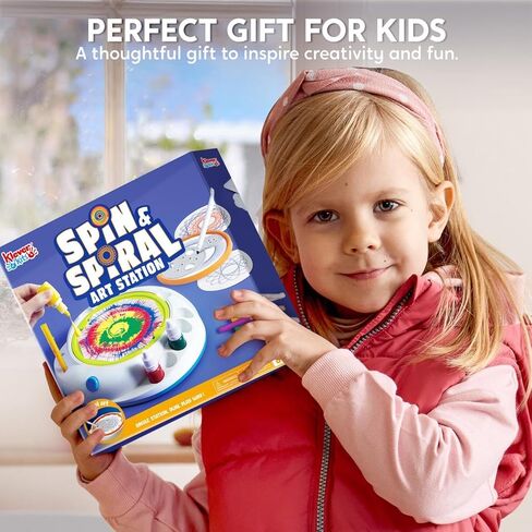 Klever Kits Paint Spin Art للأطفال، طقم الآلة، الفنون والحرف اليدوية للبنين والبنات، مجموعة هدايا فنية للأطفال من عمر 6 إلى 9 سنوات، مجموعات ألعاب الرسم الدوار للأولاد والبنات in Kuwait