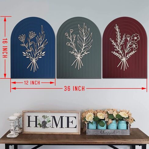 KIOSSUT 4 Pack Wood Wall Planter Vase with 12 Artificial Eucalyptus, Wood Wall Vase for Faux Greenery Plants, Plant Wall Decor for Living Room Bathroom Office Bedroom Home Office Kitchen Decoration in Saudi Arabia