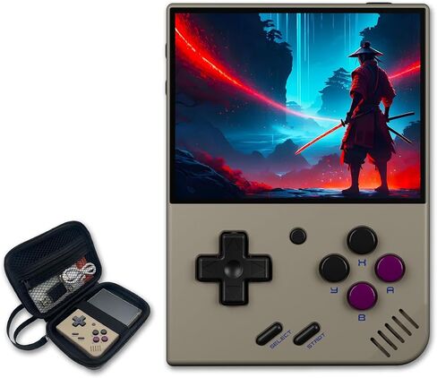 Miyoo Mini Plus Handheld Game Console 3.5-inch 640*480 IPS Screen 3000mAh Compatible with Multiplayer Portable Case Retro Gray in Saudi Arabia