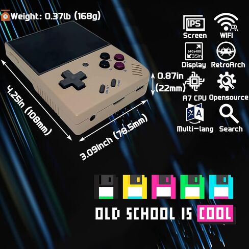 Miyoo Mini Plus Handheld Game Console 3.5-inch 640*480 IPS Screen 3000mAh Compatible with Multiplayer Portable Case Retro Gray in Saudi Arabia