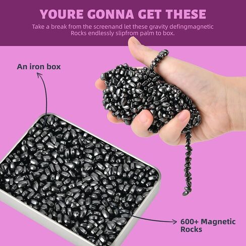 Magnetic Ferrite Putty Rocks,Multicolor More Than 300 Weak Magnetic Smooth Ferrite Pebbles, Magnet Rock Desk Toys and Time-Killer for Adults in Kuwait