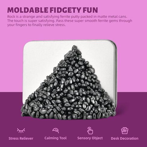 Magnetic Ferrite Putty Rocks,Multicolor More Than 300 Weak Magnetic Smooth Ferrite Pebbles, Magnet Rock Desk Toys and Time-Killer for Adults in Kuwait