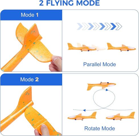 3 Pack Airplane Launcher Toys, LED Foam Glider Catapult Plane Toy for Boys with 2 Flight Modes DIY Stickers Outdoor Sport Flying Toys Birthday Gifts for Girls Boys 4 5 6 7 8 9 10 11 12 Year Old in Saudi Arabia