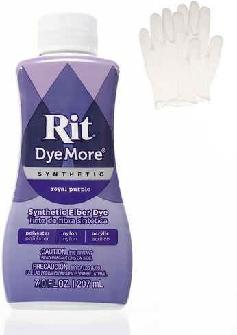 Rit DyeMore 7 Oz. Synthetic Liquid Fiber Dye Single Pack with Plastic Gloves for Clothing, Décor, and Crafts – Royal Purple in Saudi Arabia