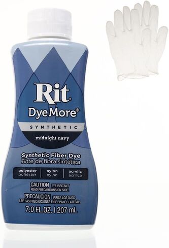 Rit DyeMore 7 Oz. Synthetic Liquid Fiber Dye Single Pack with Plastic Gloves for Clothing, Décor, and Crafts – Royal Purple in Saudi Arabia