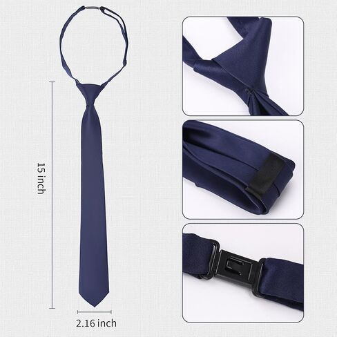 Boys Tie Pre-Tied Adjustable Kids Neckties for Age 8-14, 15 Inch Woven Formal Kids Tie School Wedding in Kuwait
