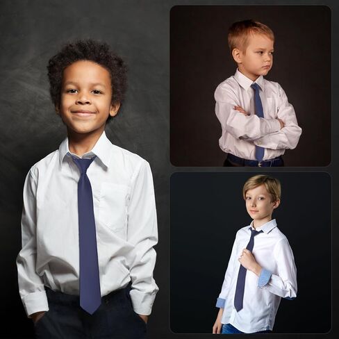 Boys Tie Pre-Tied Adjustable Kids Neckties for Age 8-14, 15 Inch Woven Formal Kids Tie School Wedding in Kuwait