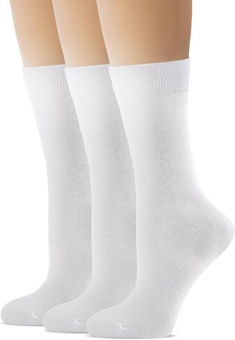 Womens Dress Socks, Bamboo Rayon Thin Soft Crew Socks for Business, Trouser, Casual, Non-Binding, Breathable 3 Pairs in Saudi Arabia
